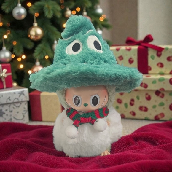 Fashion Labubu Other - Festive Snow Outfit with Tree Hat